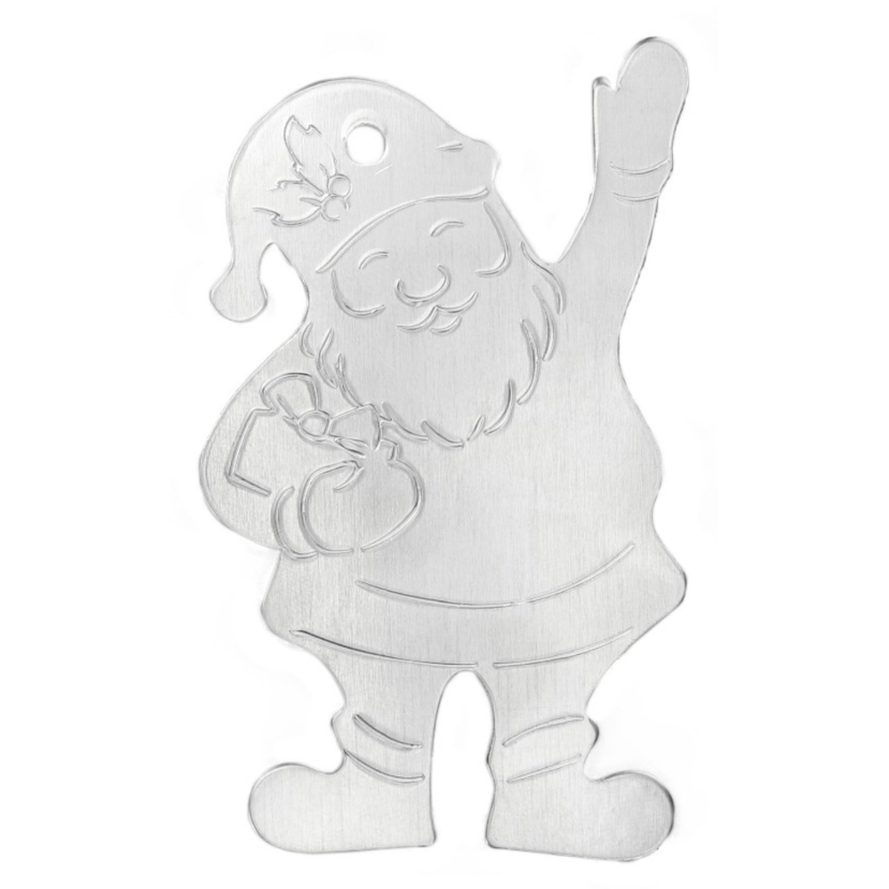 Metal Stamping Blanks Aluminum Santa Ornament Blank, 71mm (2.8") x 44.5mm (1.75")